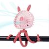 Baby Stroller Cooling Fan Portable Handheld Fan 360° Rotate Flexible Tripod Rechargeable For Bed Car Seat Travel Easter Bunny