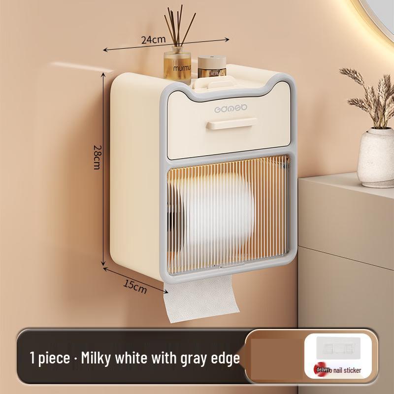 cmaos Wall-Mounted Suction Cup Tissue Holder