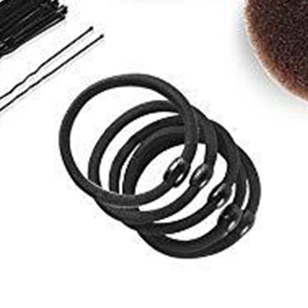 Hair Bun Maker Set Different Sizes Elastic Hair Donut Bun Maker Set with Hair Bands and Hair Pins