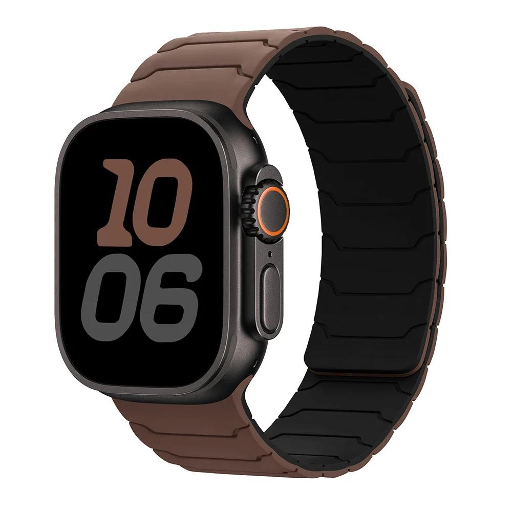 Strap For Apple Watch Ultra 2 Band 49mm 44mm 45mm 40mm 42mm 46mm 41mm 38mm Magnetic Silicone Bracelet IWatch Series 10 SE 9 8 7