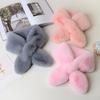 Unisex Winter Scarf: Thick, Warm, Imitation Rex Rabbit Fur, Versatile Plush Cross Design for Neck Protection