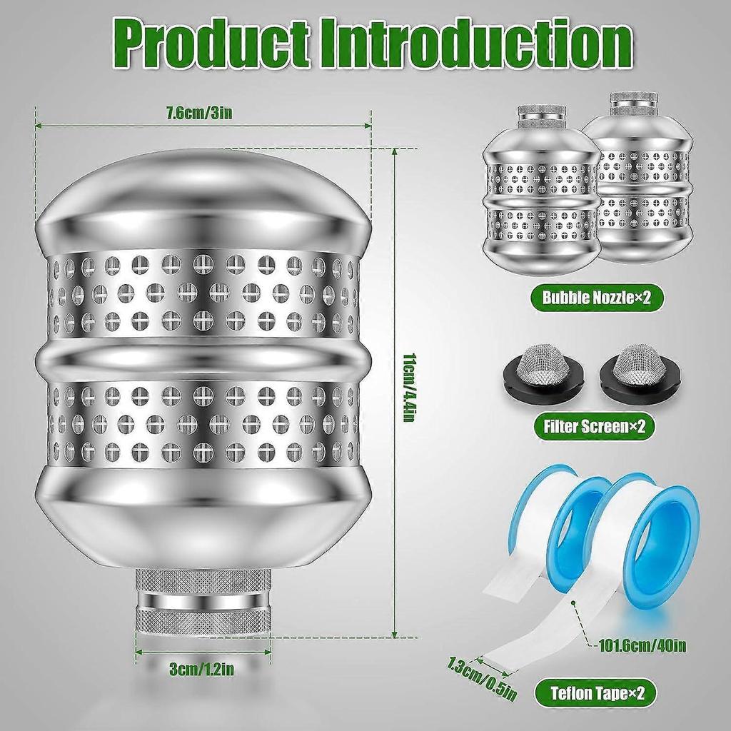 2 Pack Bubbler Sprinkler Heads, Aluminum Diffuser Flood Nozzle for Delicate Watering, Gentle Garden Metal Watering Soaker Sprinkler for Plants Garden 