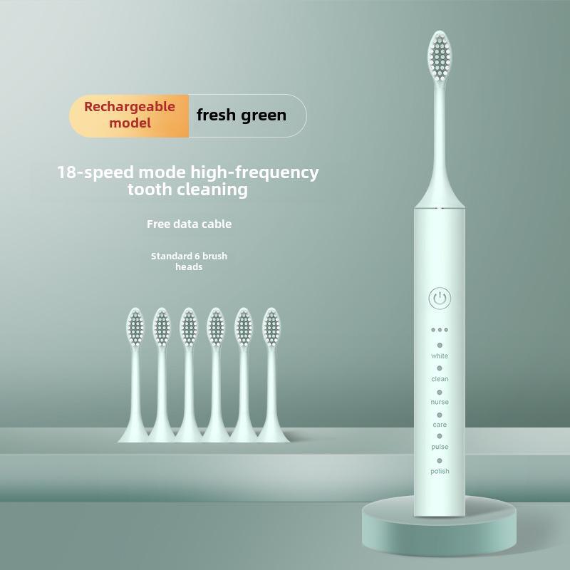 Unisex Rechargeable Ultrasonic Toothbrush with Soft Bristles for Travel and Home Use