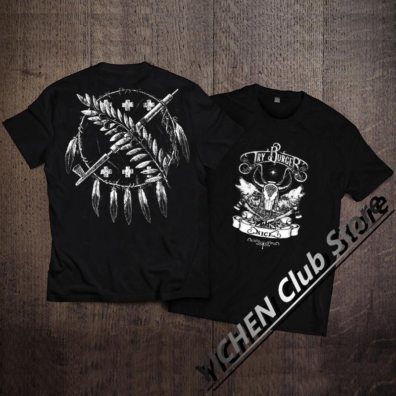 Europäisches und amerikanisches Motorrad Heavy Duty Kurzarm-T-Shirt Herren Rock Max Retro Baumwolle Harley Motorrad Print Herren Top