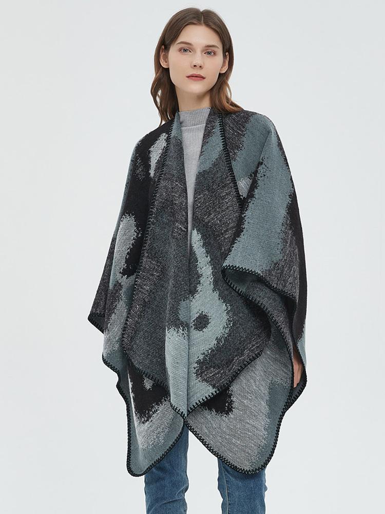 Women Scarf Layers Poncho Elegant Lady Print Wrap Shawl Casual Scarve Capa Para Mujer Pashmina Party Prom Cloak Winter New