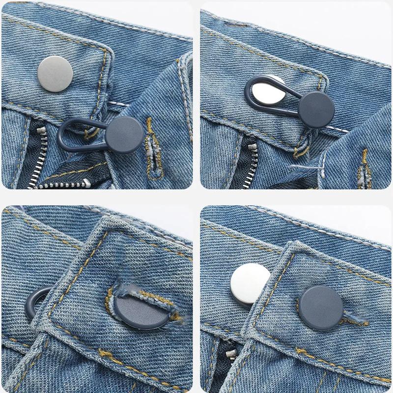 1 pezzo Bottone Estensore Pantaloni Estensore Vita Flessibile per Pantaloni Jeans Neri Pantaloni Gravidanza Gonna Bottone Allunga