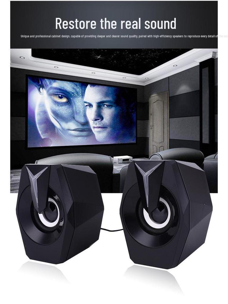 2.0 Luminous RGB Gaming Speakers, Seven-Color Computer Esports Speakers