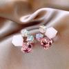 Pinkdudu Vintage Glass Geometric Block Zircon Earrings Colorful Trendy Drop Earrings Women Jewelry PD2264