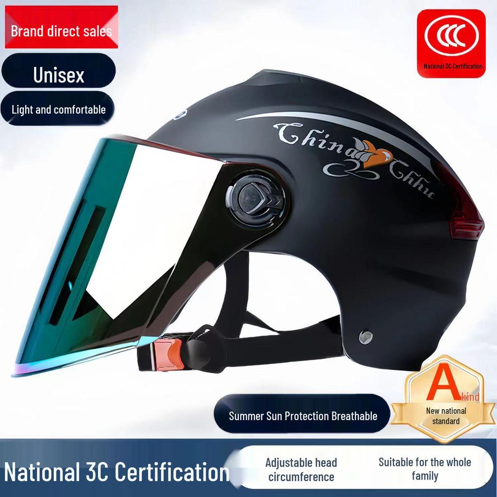 Universal Lightweight Electric Vehicle Helmet: Breathable, Sunscreen, All-Season Protection for Bikes and Motorcycles