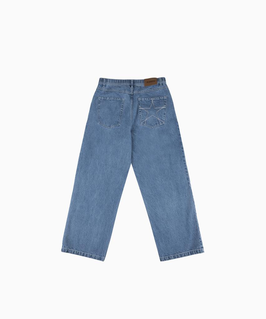 Keonbeoseu Denim Baggy Pants Blue Denim Uck065-Uha