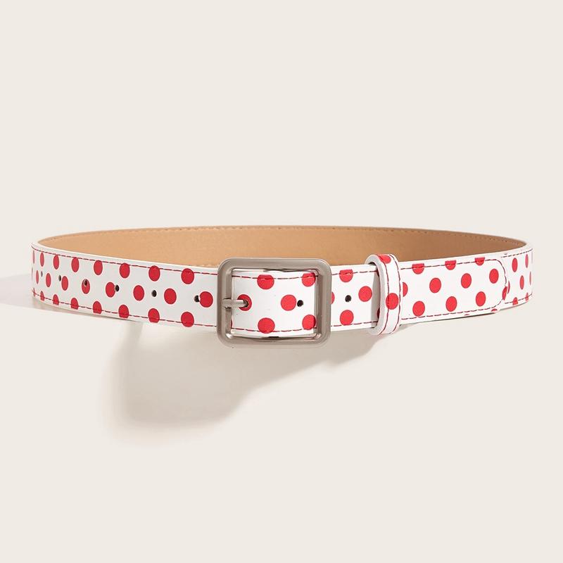 

Женский ремень из искусственной кожи с узором в виде сердца и горшка, однотонный пояс