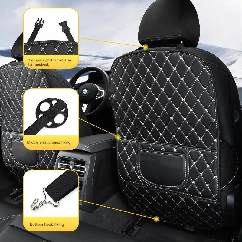 Auto Rücksitz Schmutzschutz, PU Leder Autositz Rückenlehnenbezug, Kindertritt Schmutzschutzmatten Autozubehör