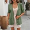 Women's  Work Casual Short Sleeve V-Neck Single Button Solid Color Coat
