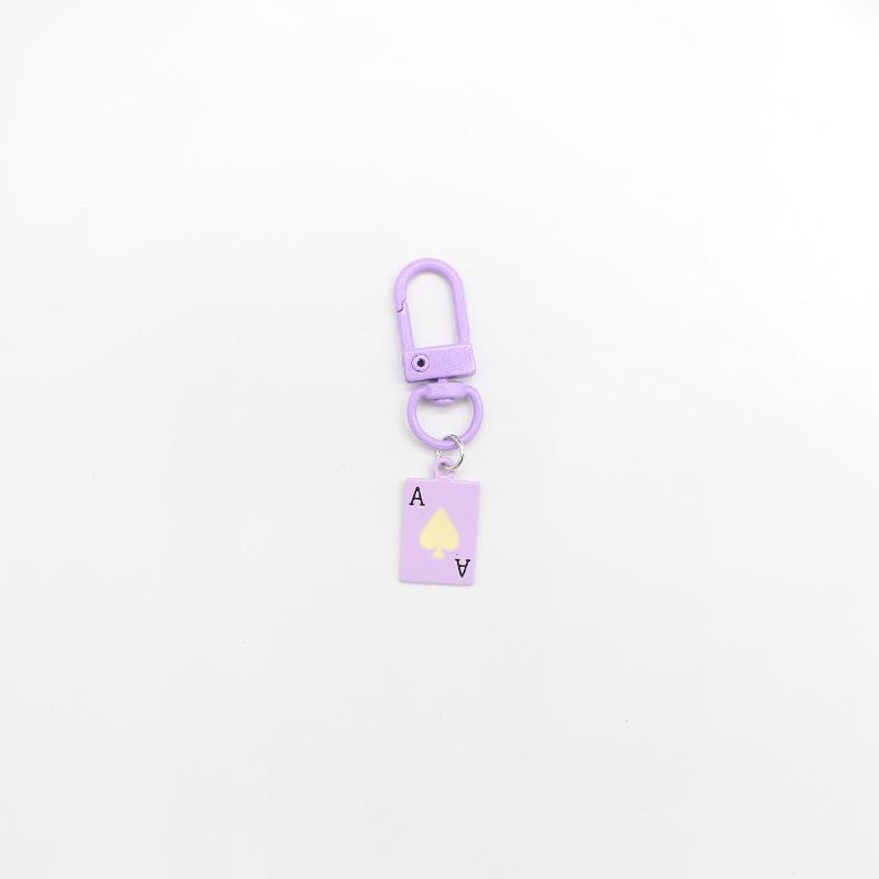 Colorful Baked Paint Ace of Hearts Keychain for Women's Handbags