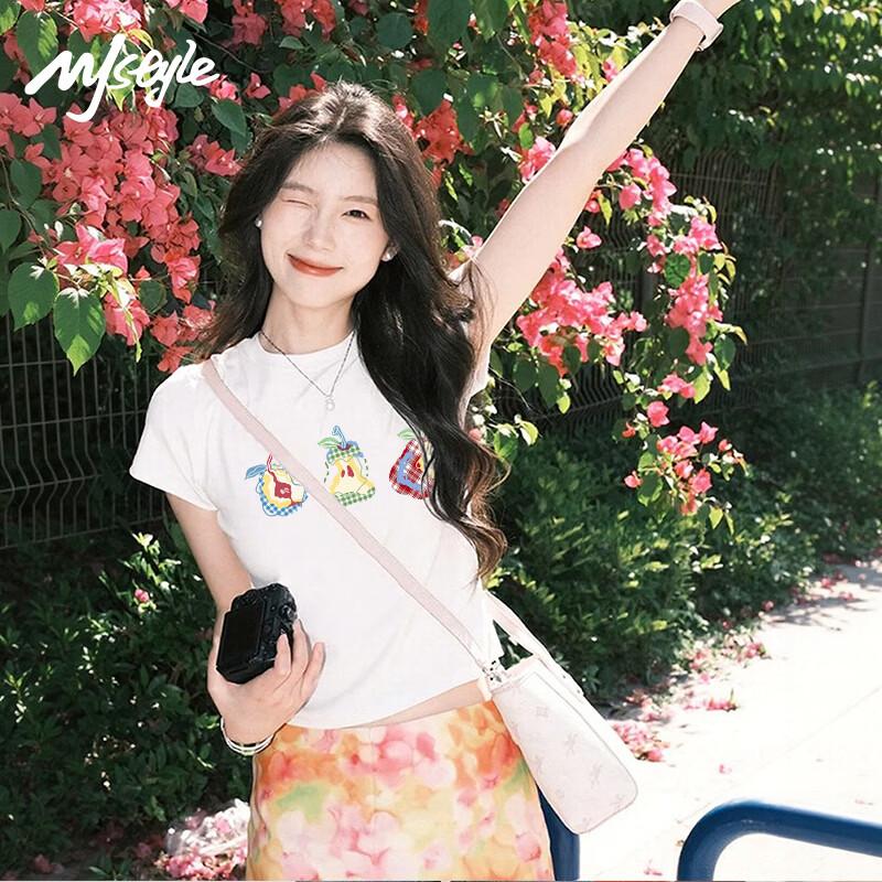 MJ Style Women s Pear Print Short-Sleeve T-Shirt XL
