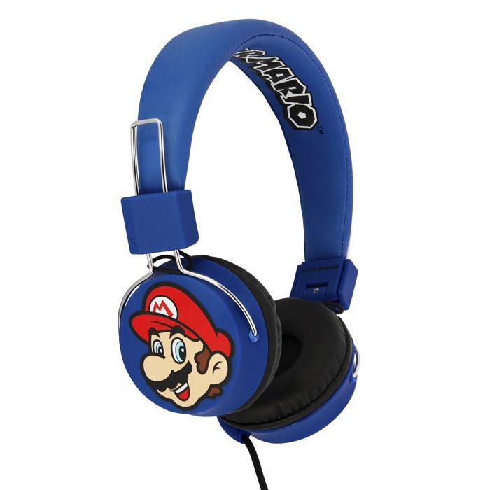 Casque audio - otl technologies - mario luigi premium folding - filaire - bleu - enfant