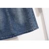 DIMANAF 2026 Summer Plus Size Women Skirts Elastic Waist Denim Solid Blue Oversize Lady Casual Cotton Long Skirts Beading