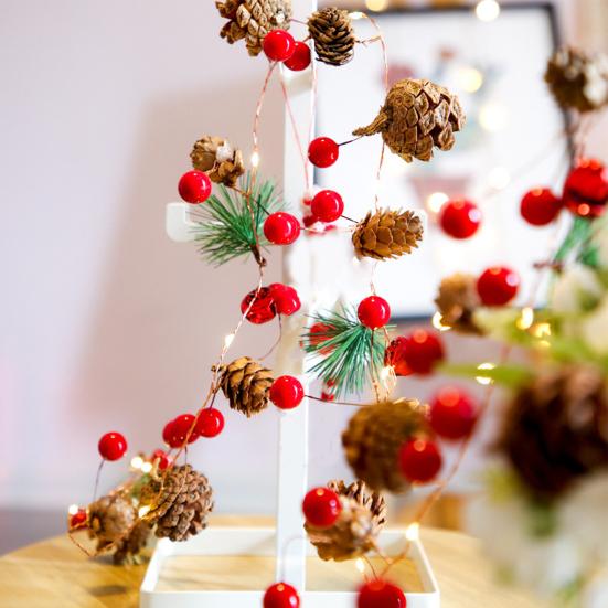 Lichterkette Energiesparend Strahlungsfrei Kupferdraht Tannenzapfen Lichterkette für Zuhause