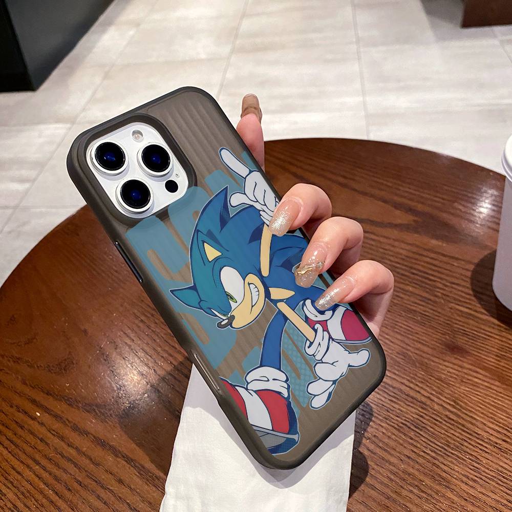 Cartoon Phone Case For S-Sonics Phone Case Corrugated Pattern Phone Case For iPhone 17 Air 16 15 14 13 12 11 Plus Pro Max Cover