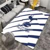 "Tappeto con Logo Tottenham Hotspur Stampato, Design a Strisce Blu e Bianche" Adatto per l'uso come antiscivolo per soggiorni, camere da letto, divani"