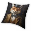 Dapper Fox Portrait Square Pillowcase Polyester Linen Velvet Pattern Zip Decor Bed Cushion Cover