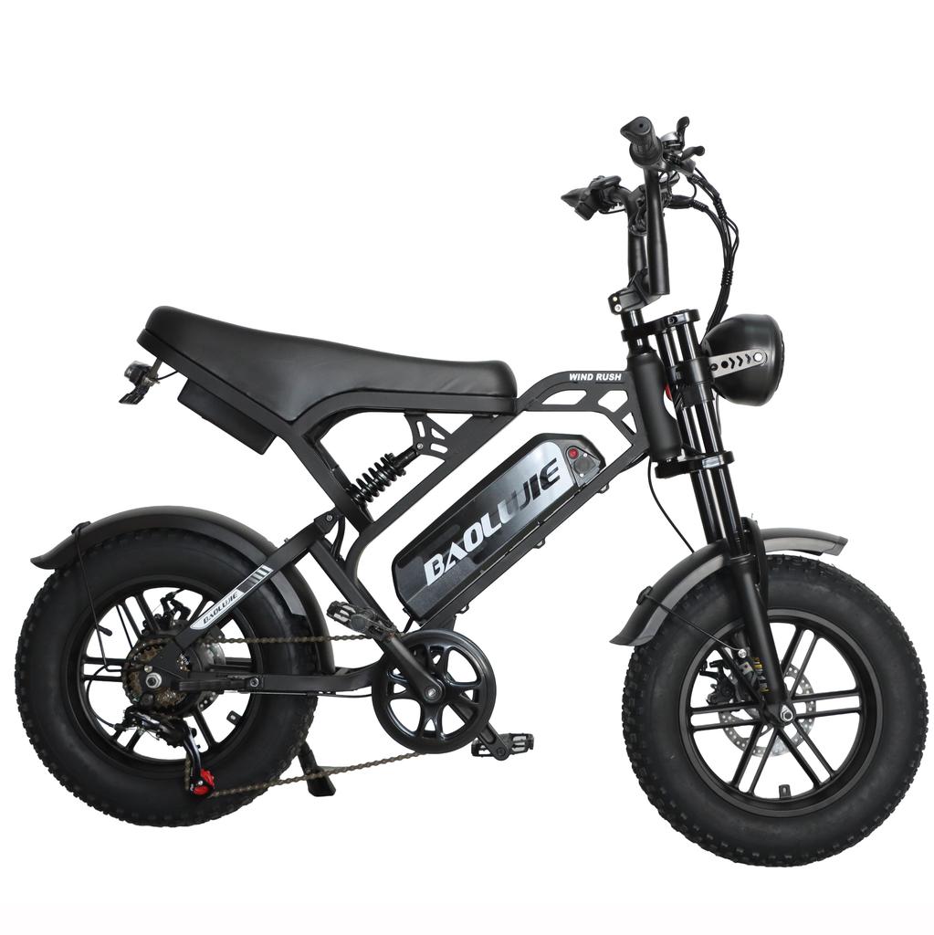 BAOLUJIE F2 500W Motor Off-Road Electric Bicycle 48V13AH Battery 45KM/H Top Speed 16 Inch All-Terrain Wide Tires City Commuting E- Mountain Bike
