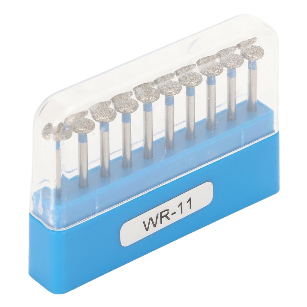 10pcs WR 11 Dental Burrs Set Stainless Steel High Speed Handpiece Polishing Burrs Accessory