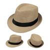 Outdoor Gentlemen Trilby Hat Straw Weaving Fedoras Hat Teens Festival Proms Hat
