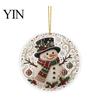 Office Holiday Decorations Christmas Acrylic Hanging Ornament, 2D Flat Double Side Printed Home Decor Santa Snowman Pendant for Tree Window, Festive