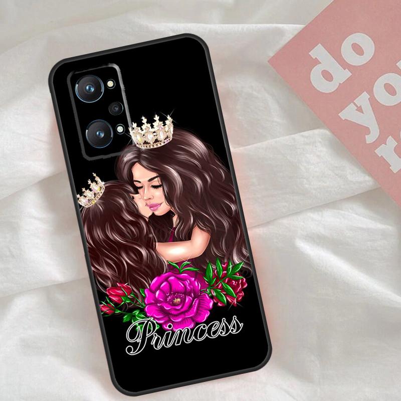 Baby Mother Brown Girl Family Case For Realme C75 C63 C61 C65 C67 C55 C51 C53 C35 C71 15 11 12 13 14 Pro Plus GT6 GT7 Pro