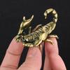 Antiqued Brass Scorpions Miniature Figurine Pen Holder Ornament for Business Gift Giving and Home Office Desktop Decors