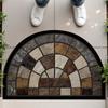 Vintage Style Semi-Circular Carpet Soft Non-Slip Decorative Mat 2D Print Aesthetic Rug for Front Door Patio Decor