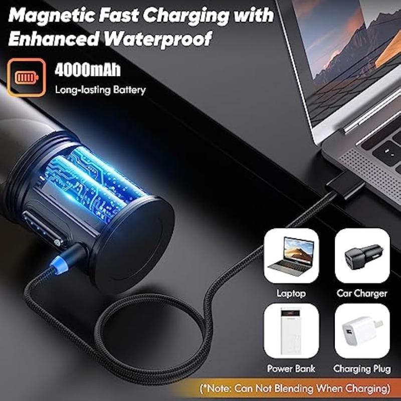 Přenosný mixér, shake a smoothies se 6 ultra ostrými čepelemi, 15 oz mini mixér USB dobíjecí magnetický pro cestování/piknik/kancelář/posilovnu
