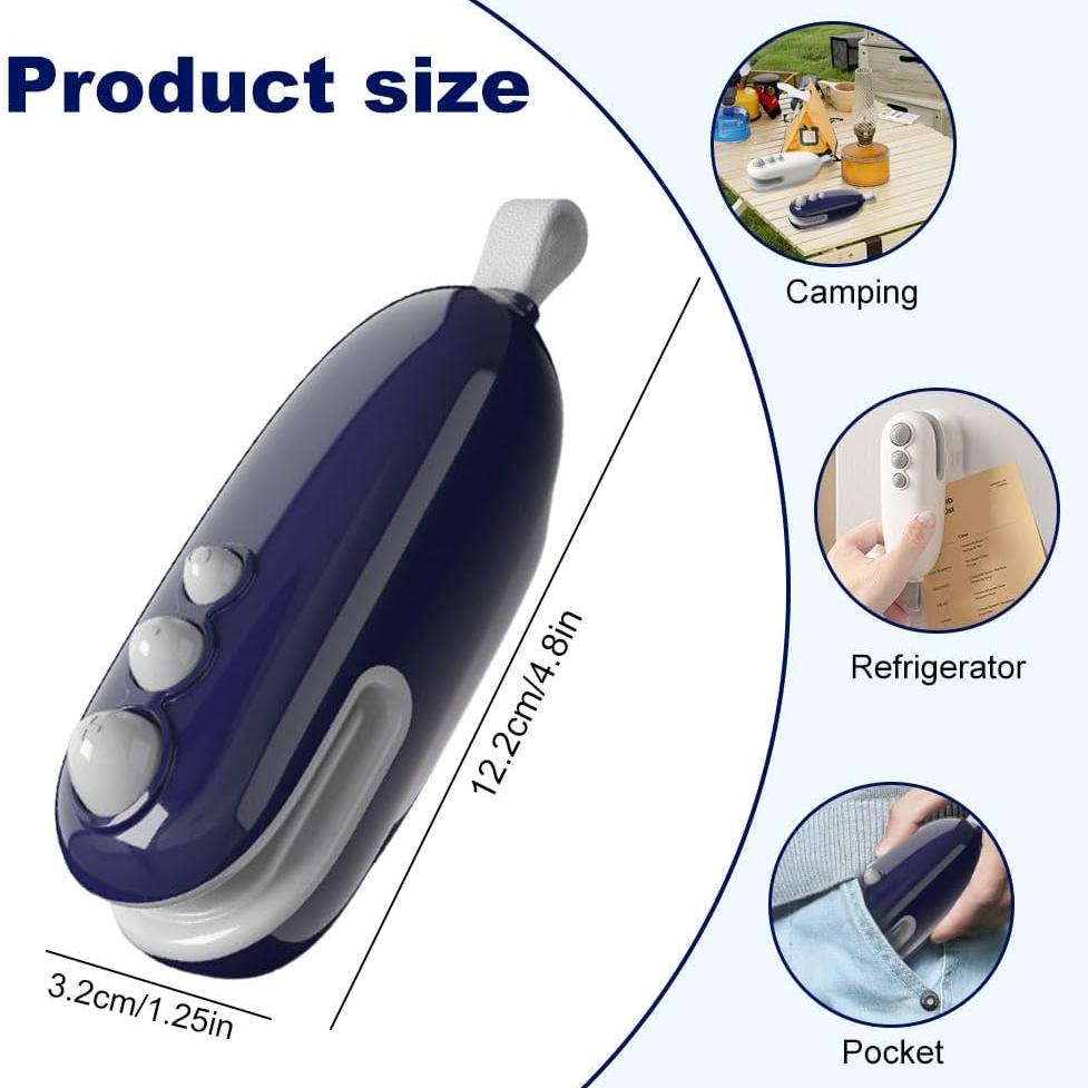 Mini Bag Sealer 2 In 1 Rechargeable Small Bag Sealer for Sealing and Cutting Portable Handheld Vacuum Food Storage Sealer for Chip Bags Snack Bags
