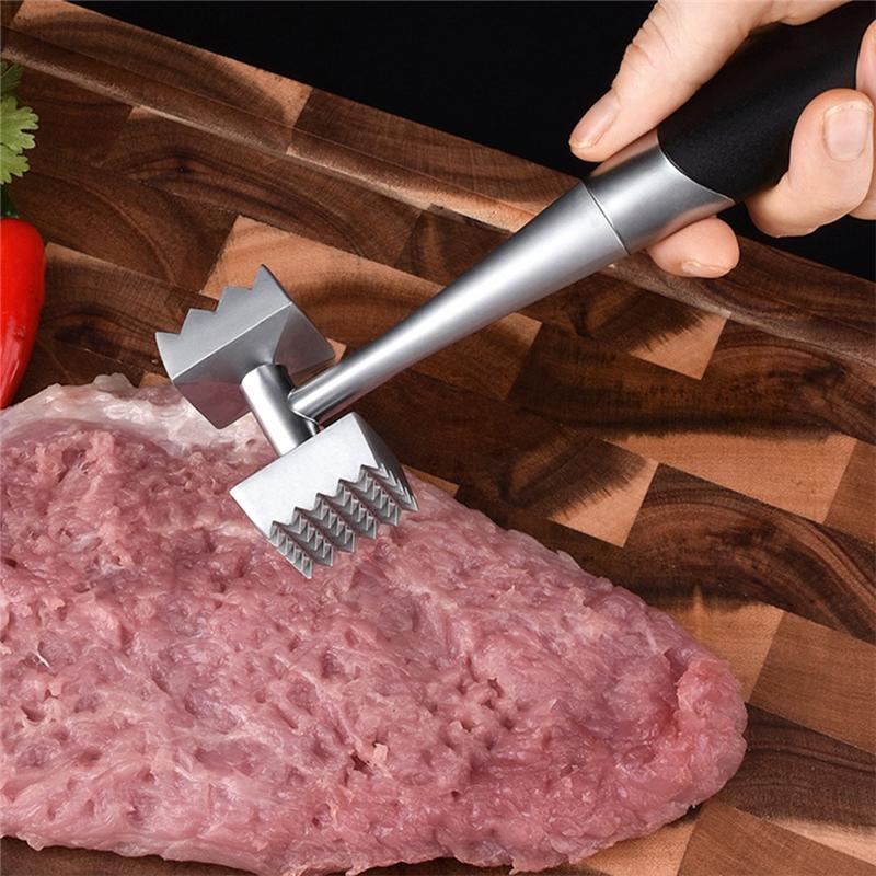 Doppelseitiger Fleischklopfer aus Edelstahl Zartmacher Komfortgriff für Steak, Rindfleisch und Hähnchen