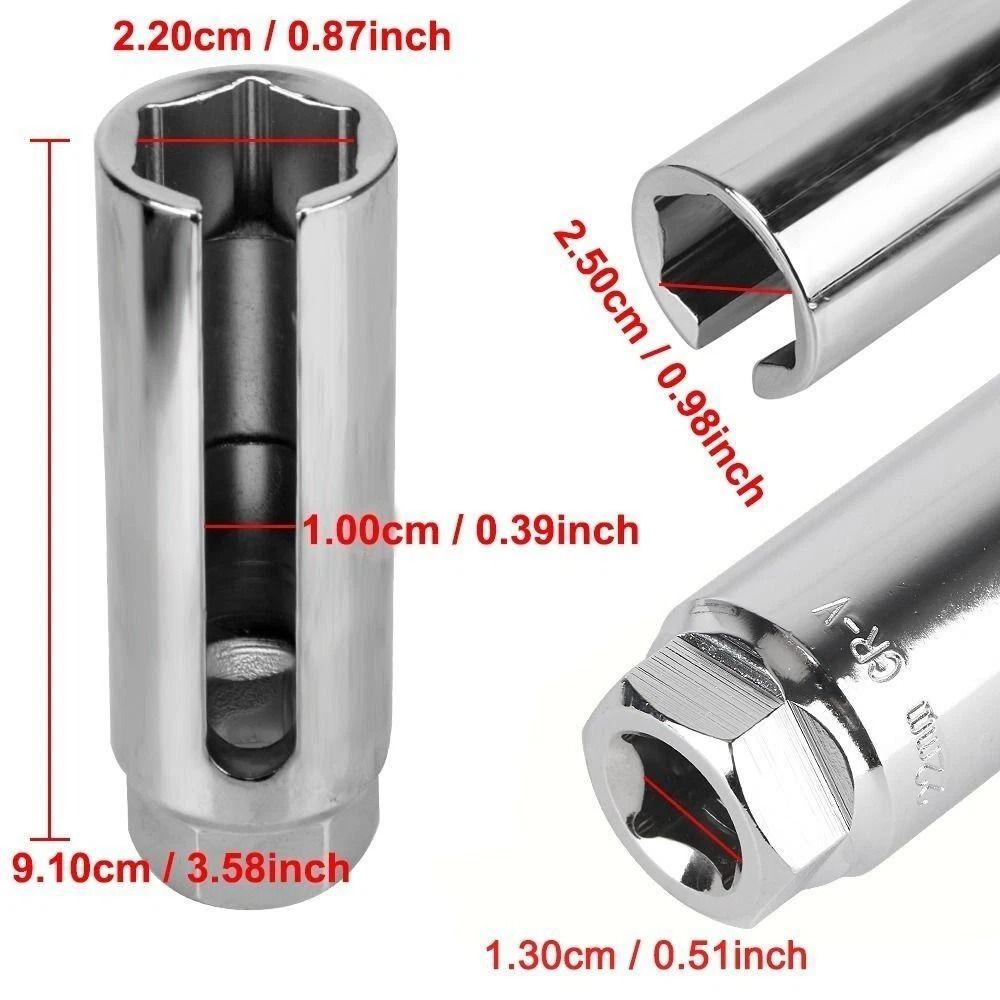 22mm 1/2" Drive Socket Wrench with Opening Oxygen Sensor Disassembly Wrench Repair Tools