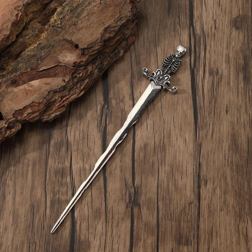 Vintage Gothic Skull Sword Hairpin - Norwegian Style Party Accessory
