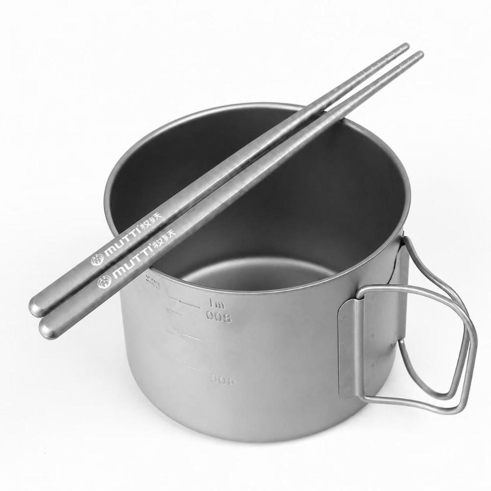 2 Pairs Titanium Chopsticks Lightweight Dishwasher Safe Durable Utensils Home