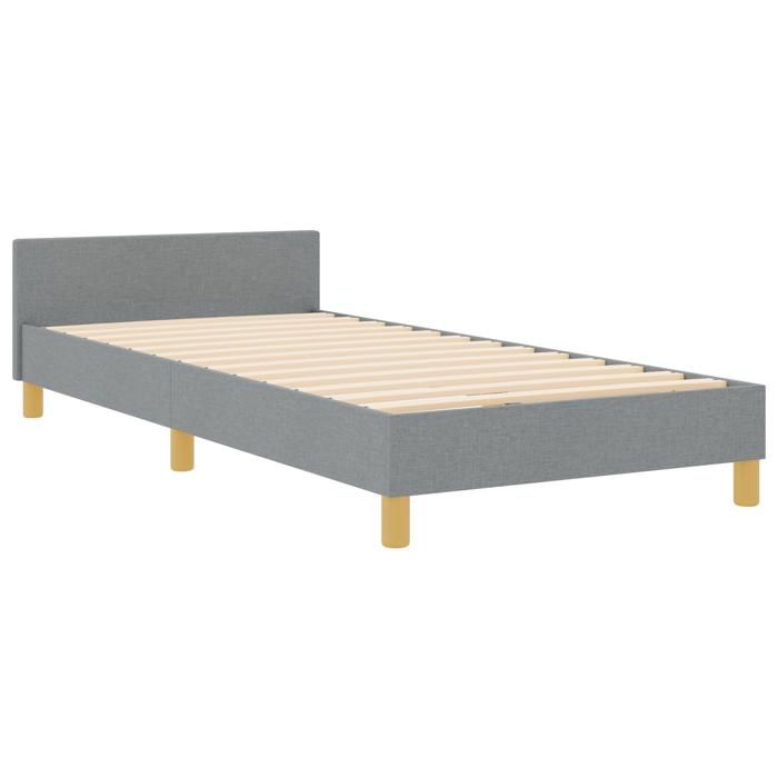 Cadre de lit gris clair vidaXL 90x190 cm en tissu 3344767