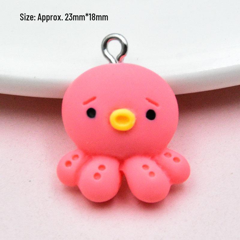 Colorful Resin Cartoon Animal Keychain: Sheep, Rabbit, Frog Pendant for DIY Jewelry