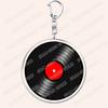 Aesthetic Indie Red Record Music Keychains for Women Accessories Bag Retro Vinyl Label Player Key Chain Fans Gifts Keyrings