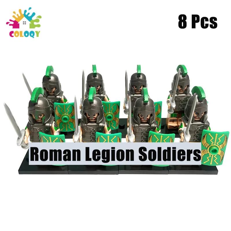 Kids Toys Roman Legion Building Blocks Medieval Knight Warhorse Cavalry Soldiers Figures Toys For Kids Christmas Gifts
