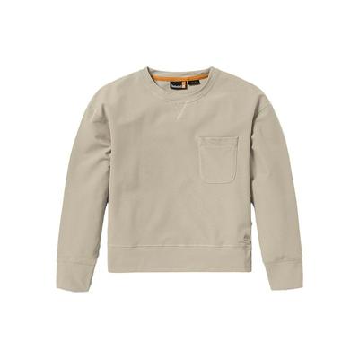 Einfarbig Lässig Locker Wasserabweisend Fleece Rundhals Sweatshirt Damen Sweatshirt Sand A5X29-CY2
