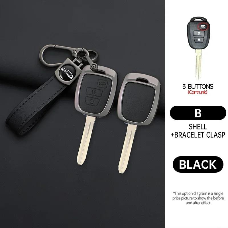 Zinc Alloy Leather TOY43/TOY47 2/3/4Buttons Remote Key Shell For Toyota Camry Avalon Corolla Matrix RAV4 Venza Yaris FOB Case
