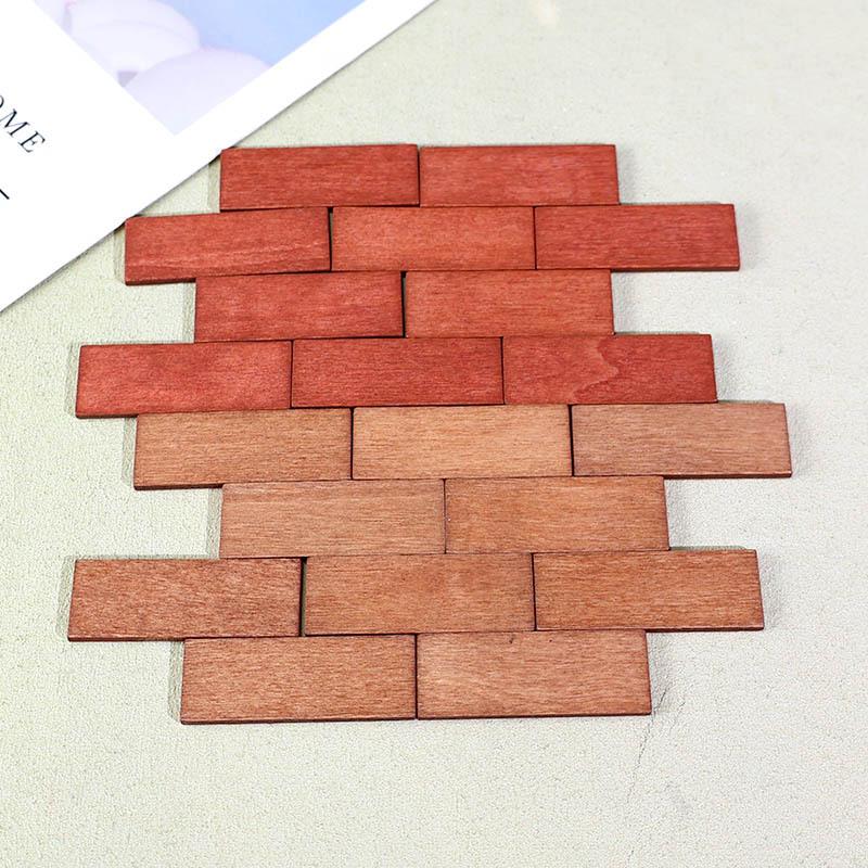 10Pcs 1: 12 Scale Mini Wooden Dollhouse Floor Boards Miniature Dollhouse Flooring Bamboo Furniture For Model Accessories