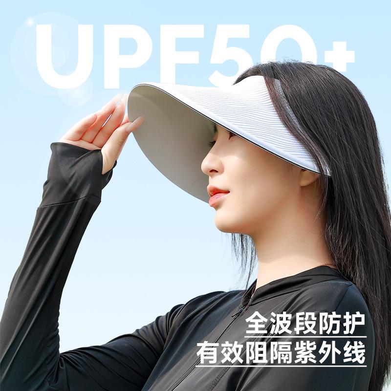 

Traceless integrated sunscreen cap Women s summer breathable sunscreen UV protection sun hat Foldable empty top hat Sun hat рожевий