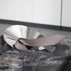 Elegant Irregular Metal & Wood Grain Fruit Bowl Ornament for Home Decor