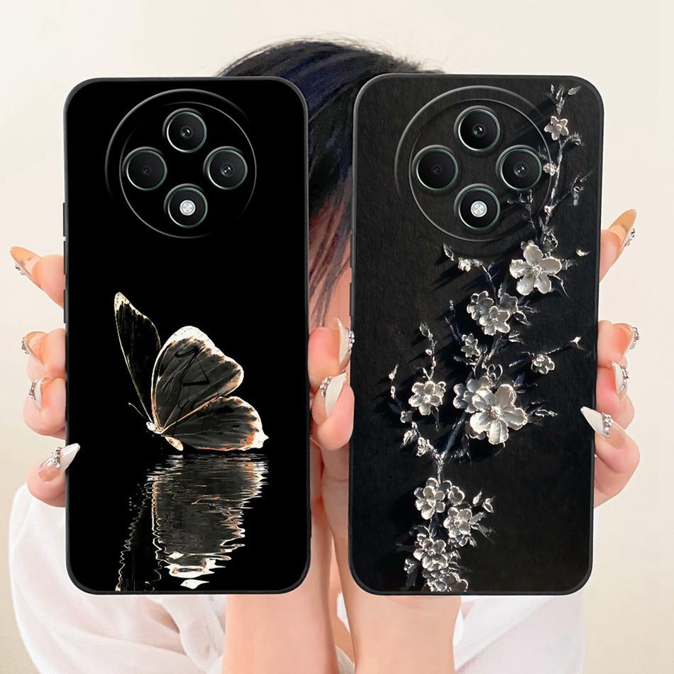 For OPPO Reno12 F 5G Reno 12 Pro 12F 12FS 12 5G Cute Cat Flower Butterfly Cartoon Phone Case Shockproof Soft Silicone Cases