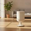Stainless Steel Trash Can with Wheels Portable Vintage burgundyGlassShaped Freestanding