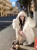 2025 Autumn/Winter Women's Faux Fox Fur Coat - European & American Style